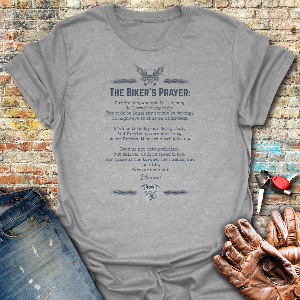 Biker's Prayer T-Shirt - Sport Grey