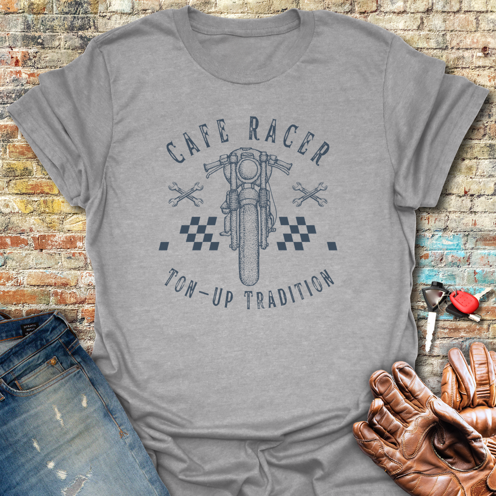 Cafe Racer Ton Up T-Shirt - Sport Grey