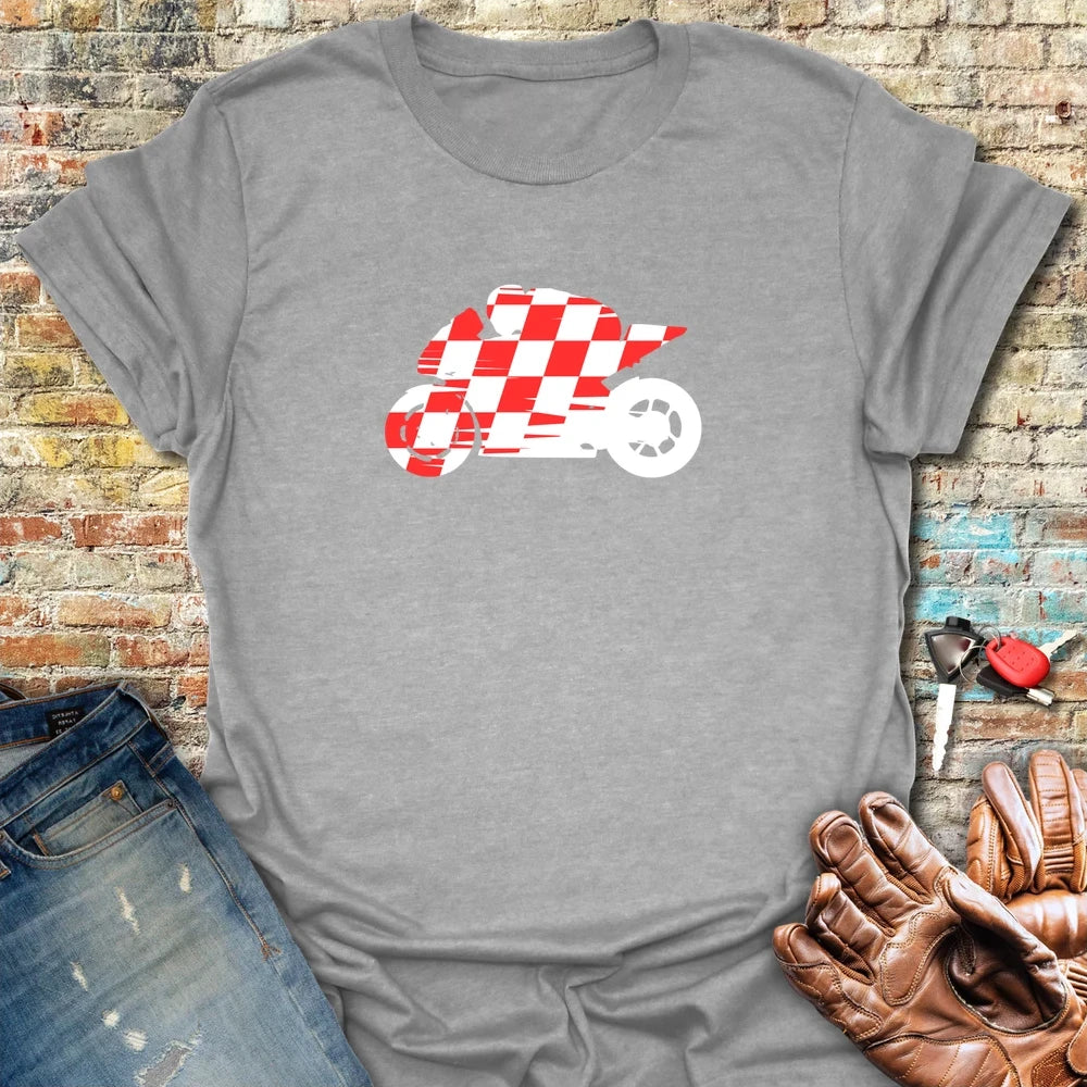 Chequered Racer T-Shirt - Sport Grey