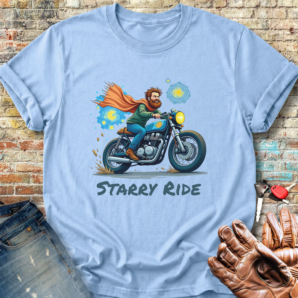 Starry Ride Classic T-Shirt - Light Blue