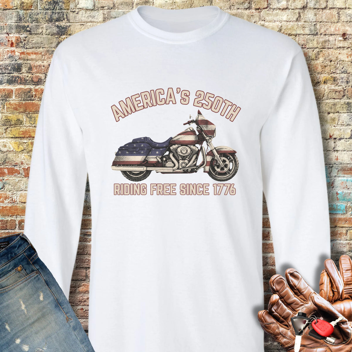 Stars & Stripes 250 Long Sleeve T-Shirt - White