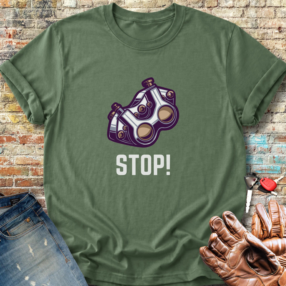 Stop! Classic T-Shirt - Military Green