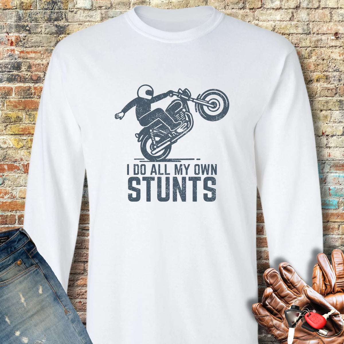 Stunts Long Sleeve T-Shirt - White