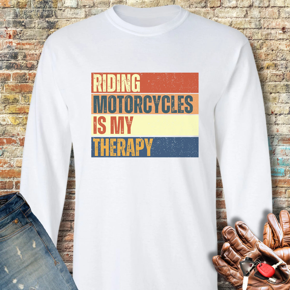 Therapy (Block) Long Sleeve T-Shirt - White