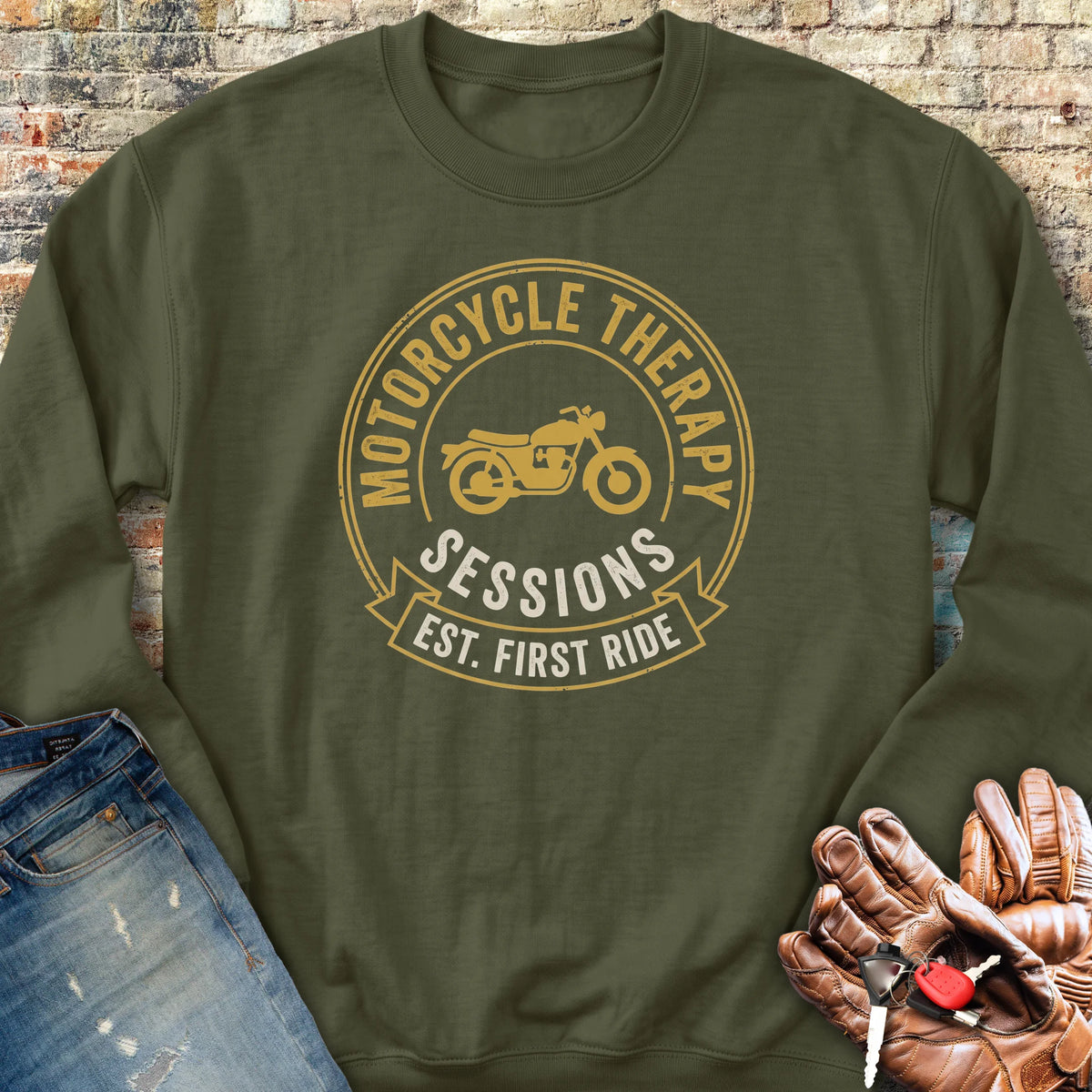 Therapy Sessions Sweatshirt - Military Green