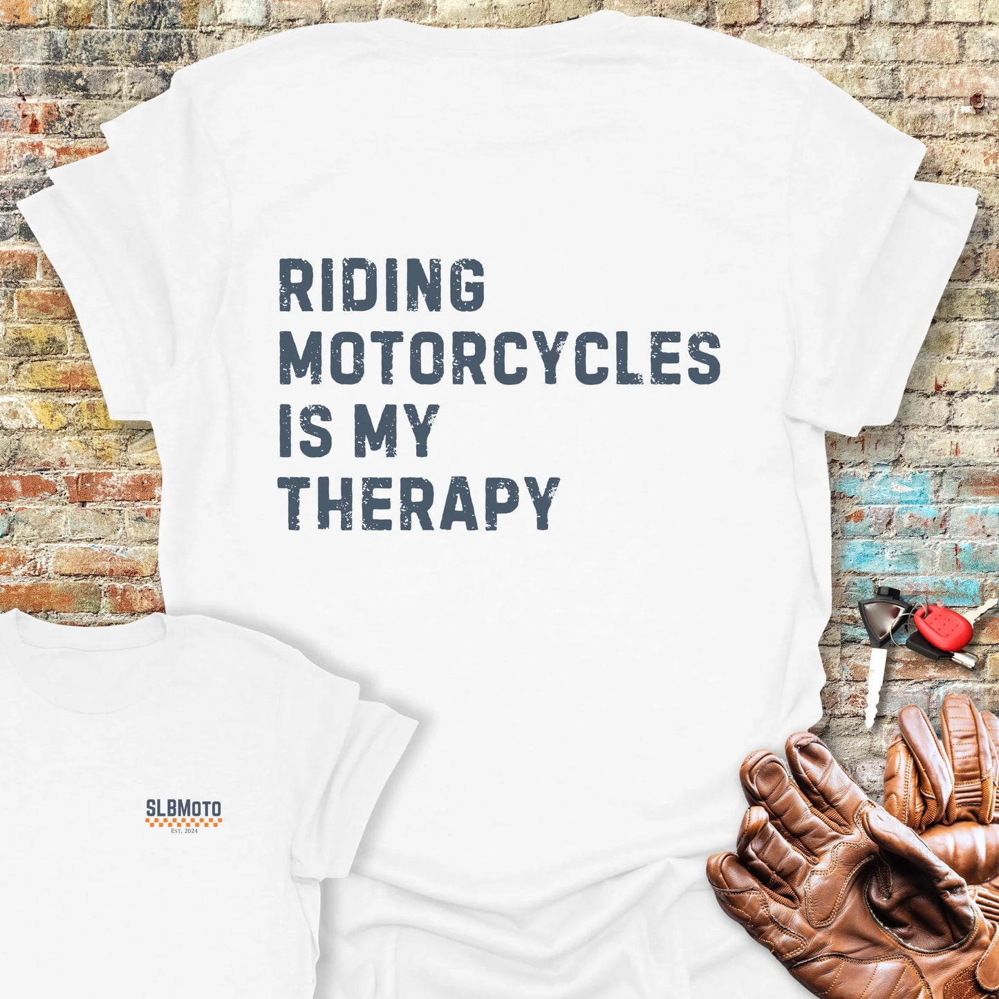 Therapy (Text) Back Print T-Shirt - White