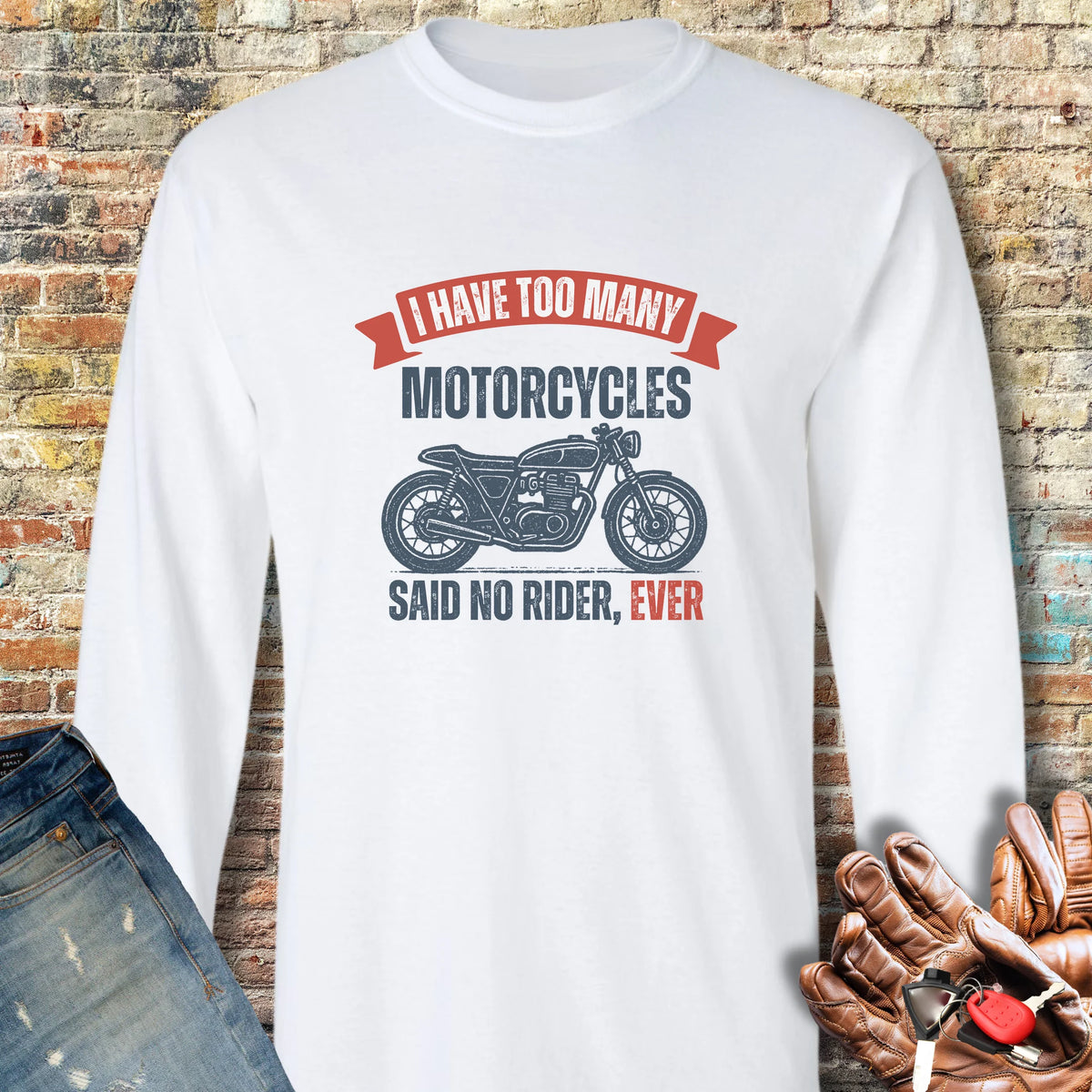 Too Many Long Sleeve T-Shirt - White