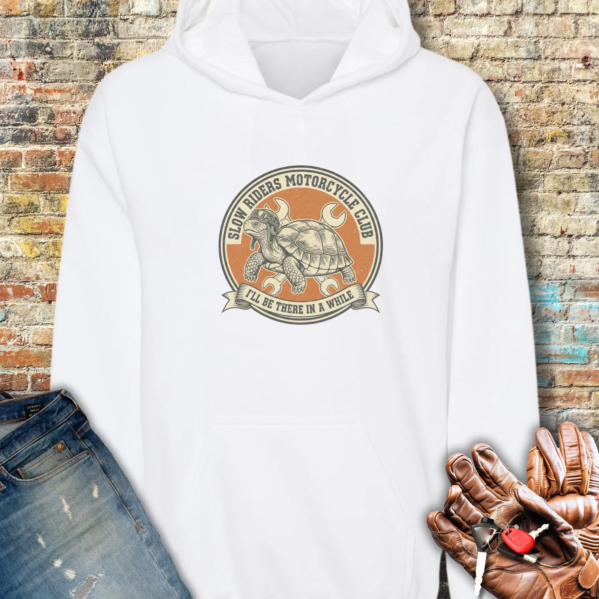 Tortoise Hoodie - White