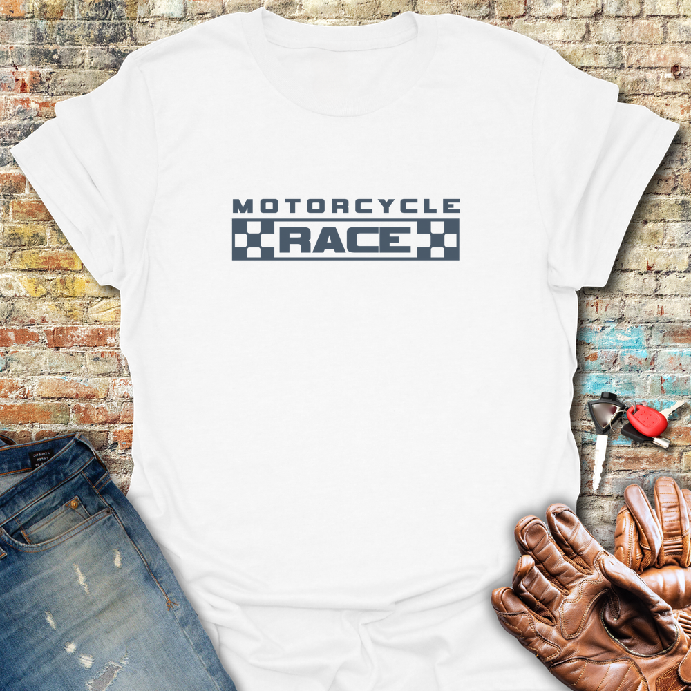 Motorcycle Race T-Shirt - White