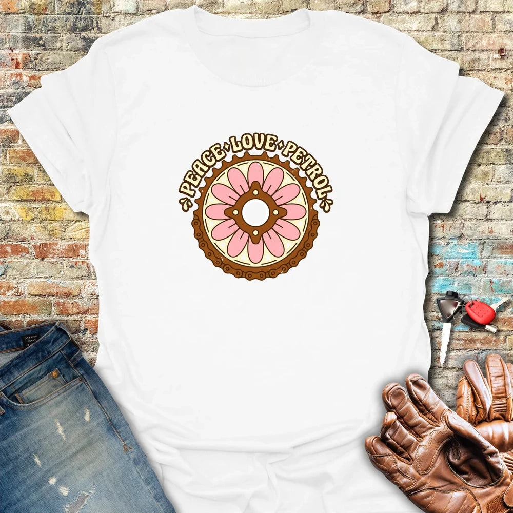 Peace Love Petrol T-Shirt - White