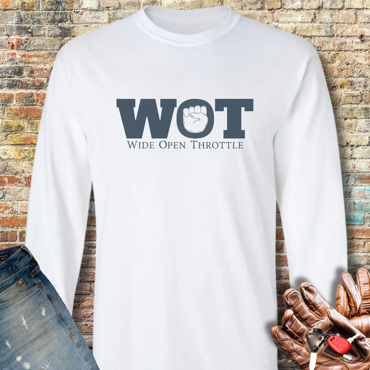 Wide Open Long Sleeve T-Shirt - White