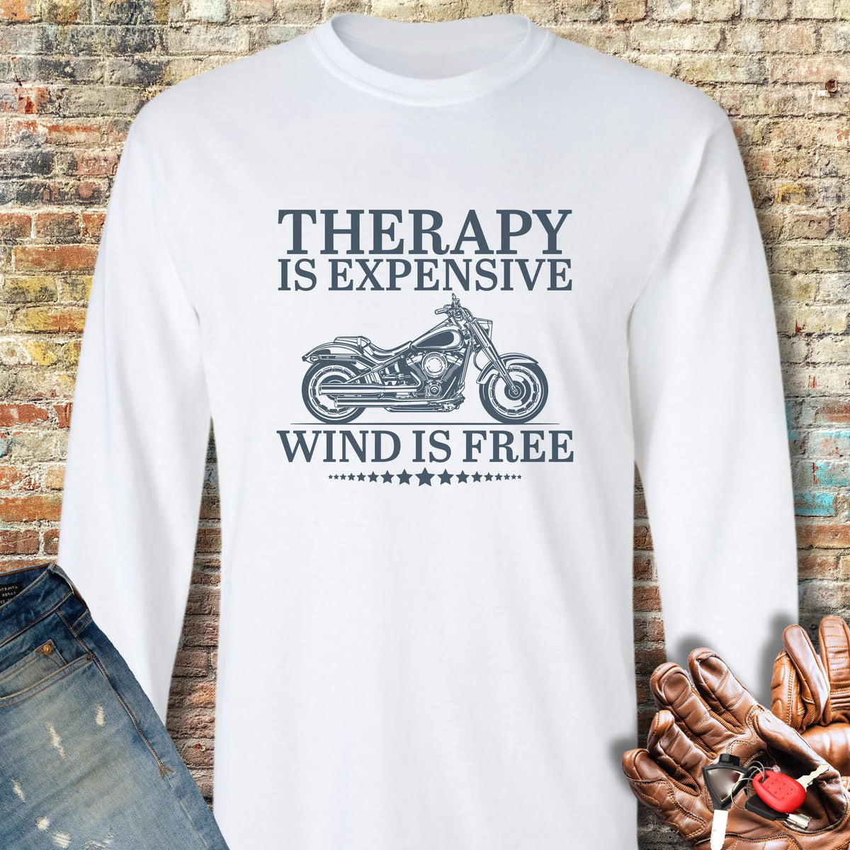 Wind Is Free Long Sleeve T-Shirt - White