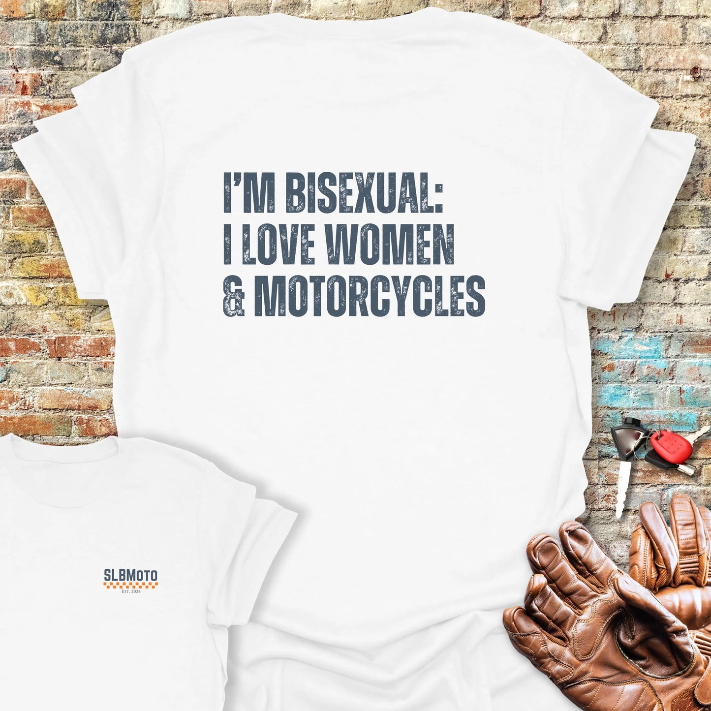 Women & Motorcycles Back Print T-Shirt - White