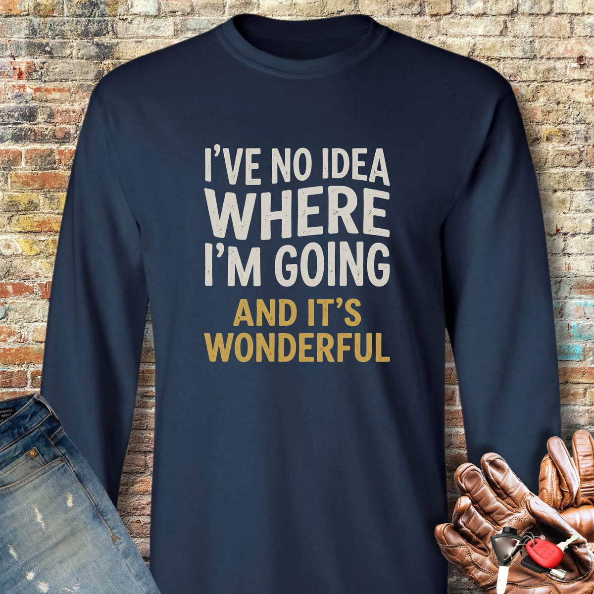 Wonderful Long Sleeve T-Shirt - Navy