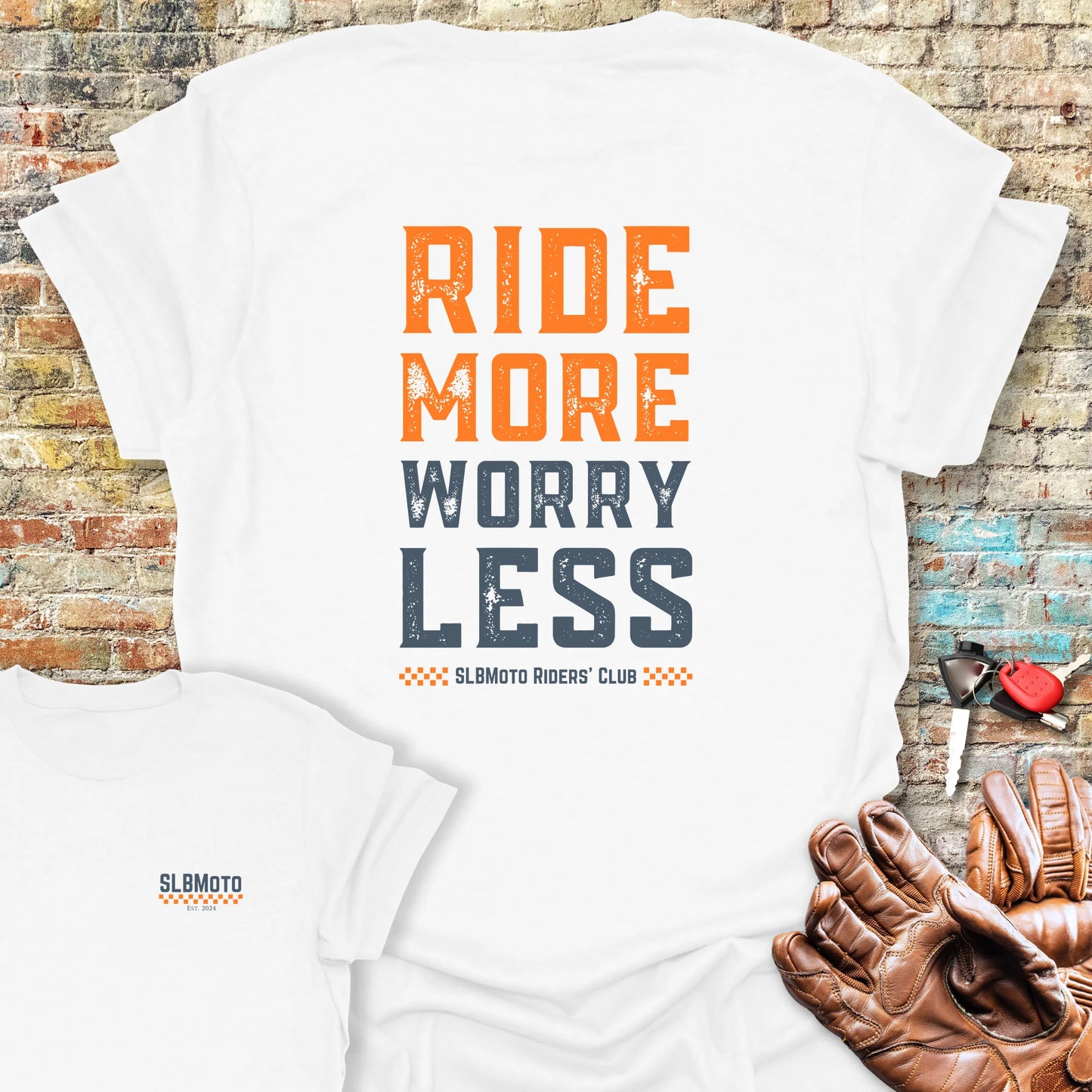 Worry Less Back Print T-Shirt - White