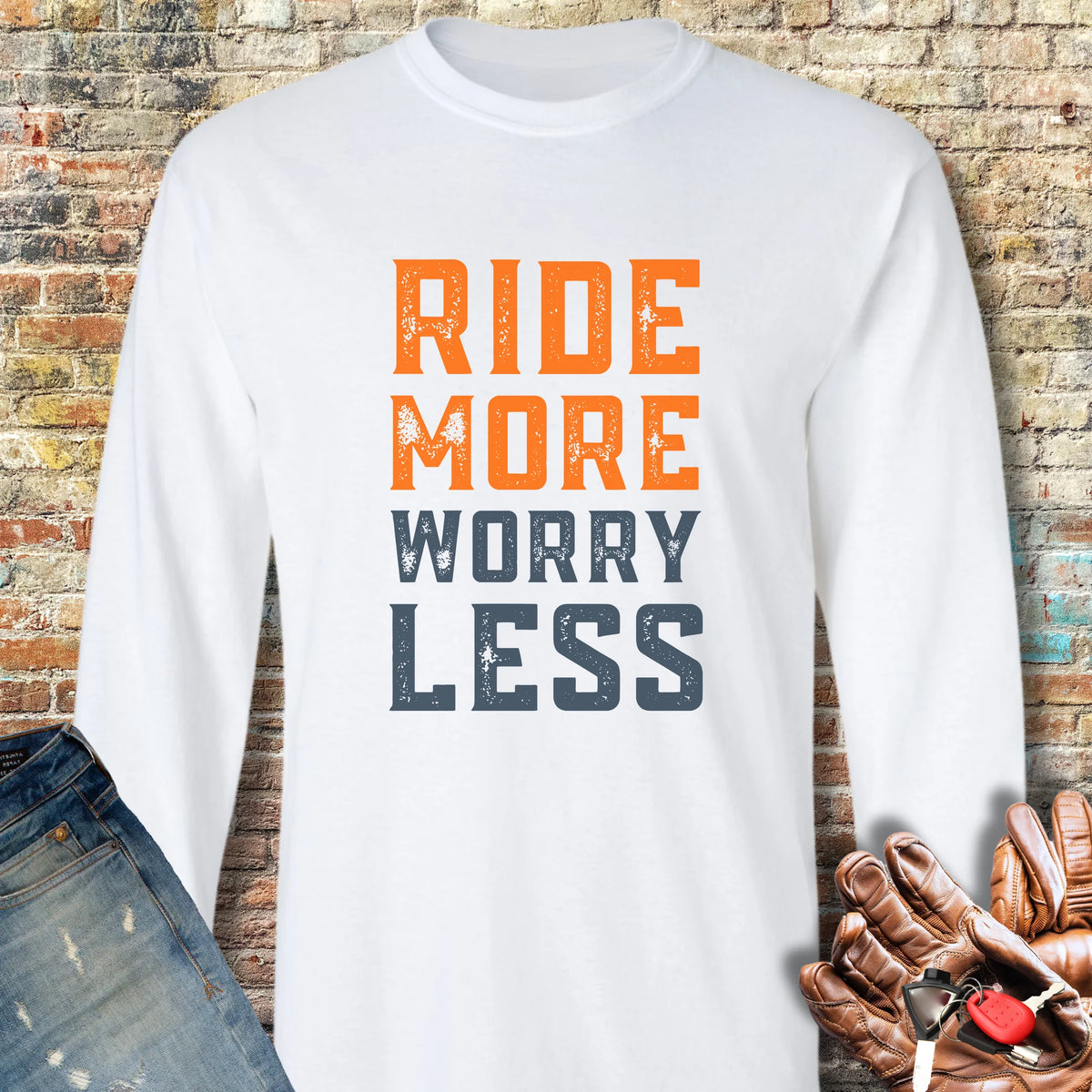 Worry Less Long Sleeve T-Shirt - White