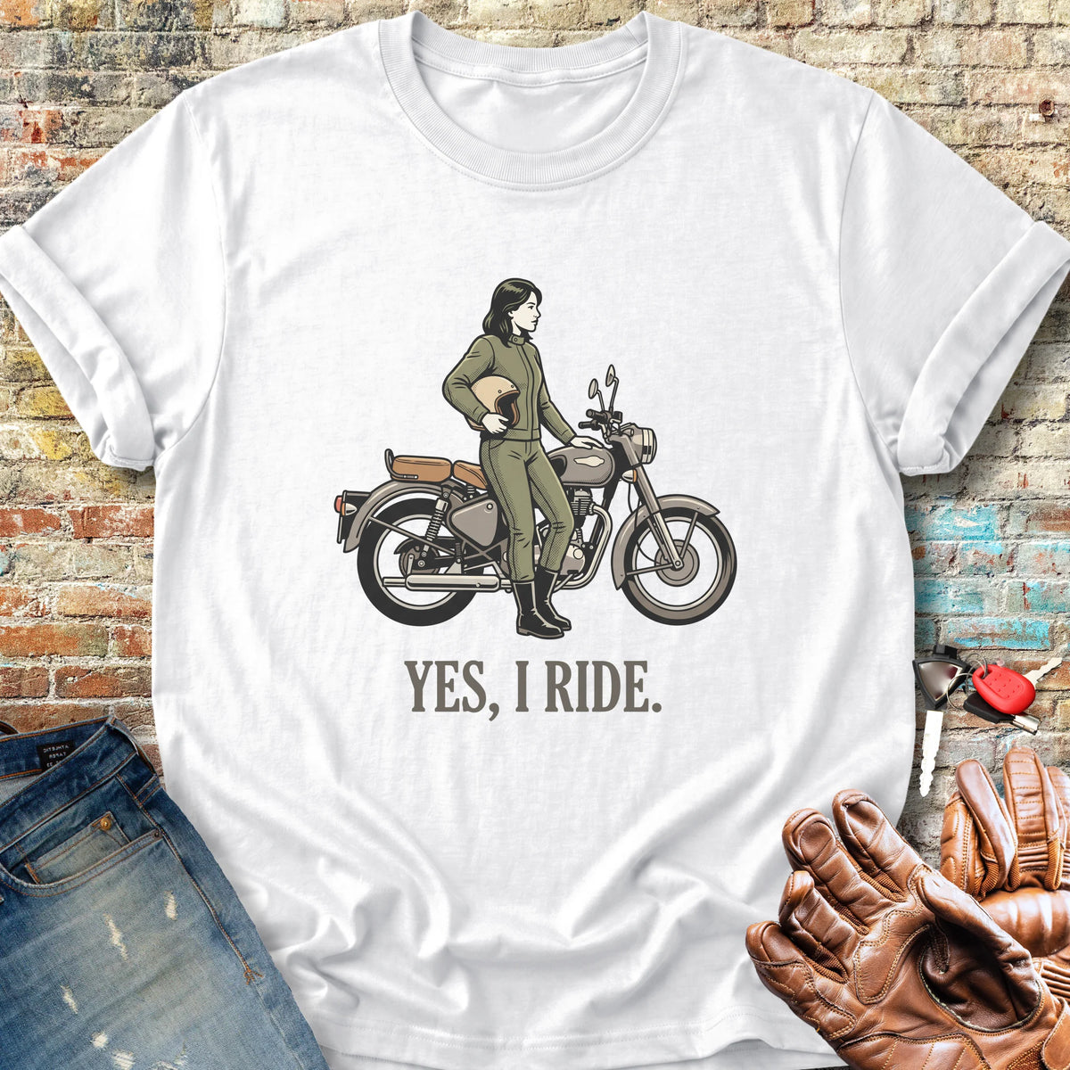 Yes I Ride Classic T-Shirt - White