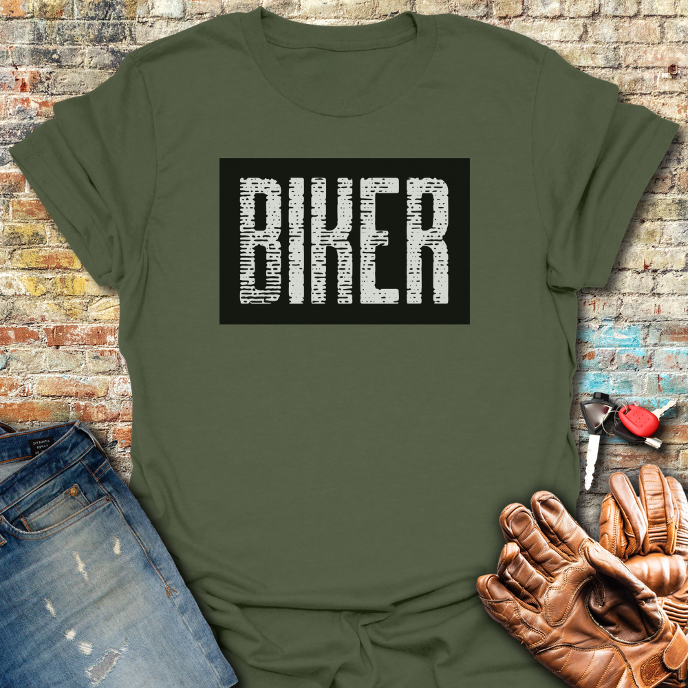 Biker In Black T-Shirt