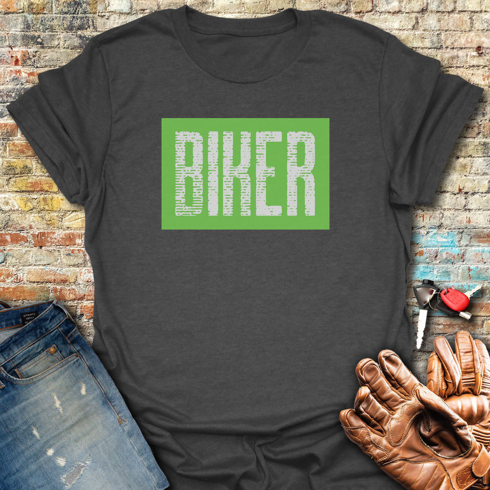 Biker In Green T-Shirt