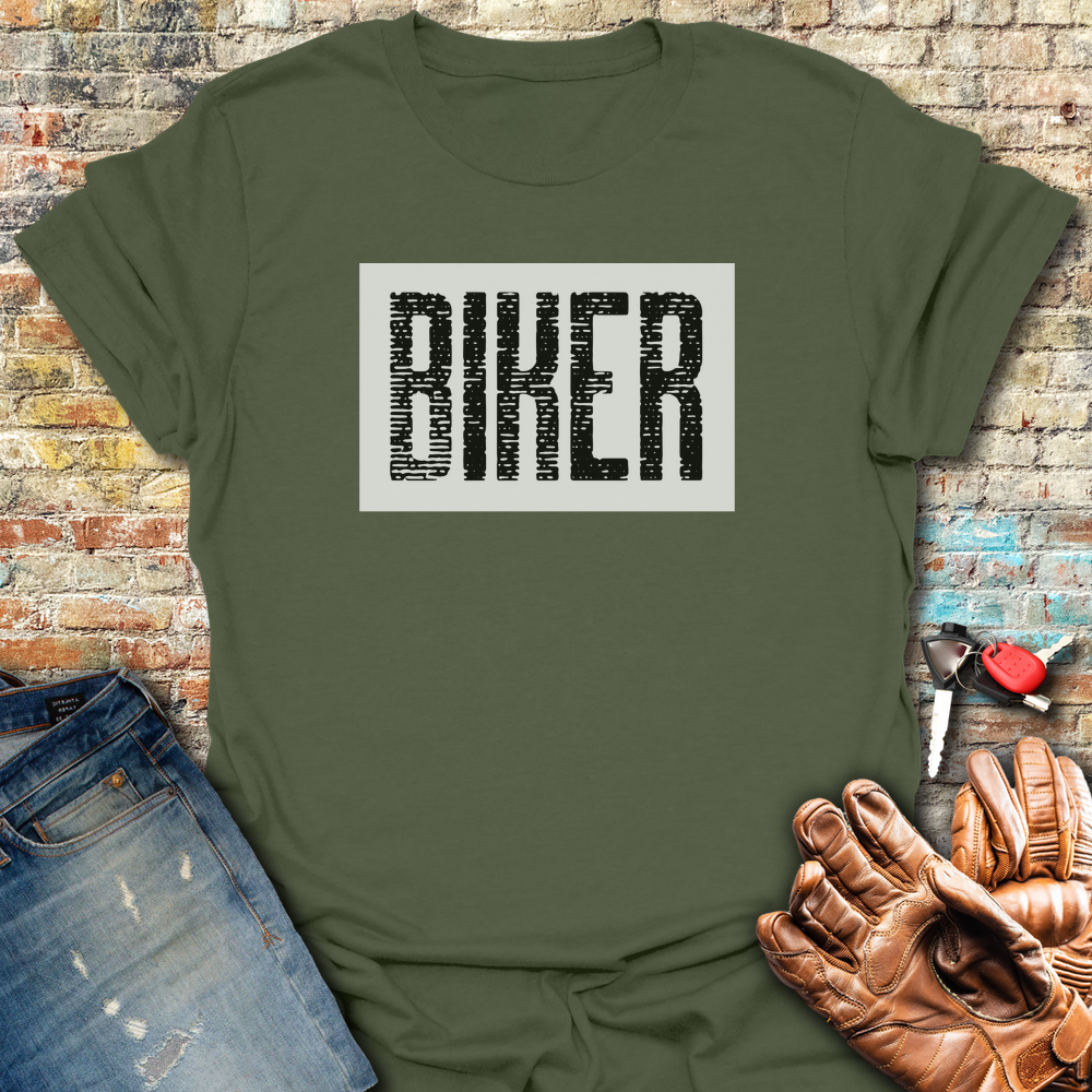 Biker In White T-Shirt