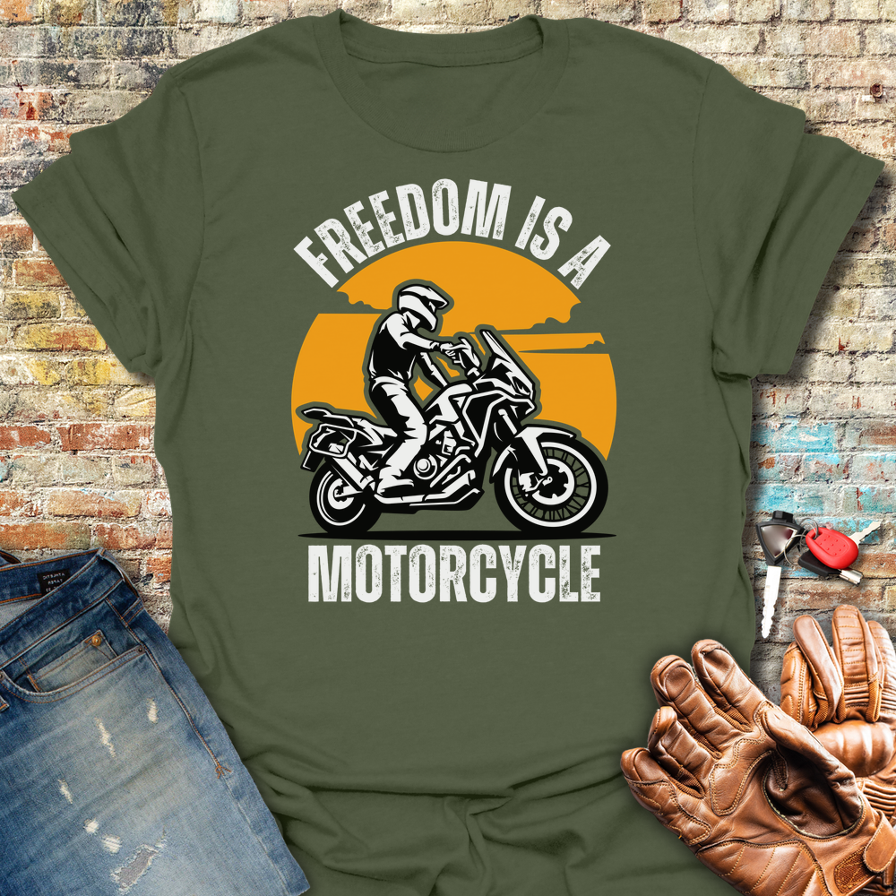 Freedom Is A Motorcycle (Africa Twin) T-Shirt