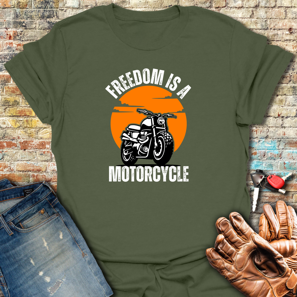 Freedom Is A Motorcycle (Scrambler) T-Shirt