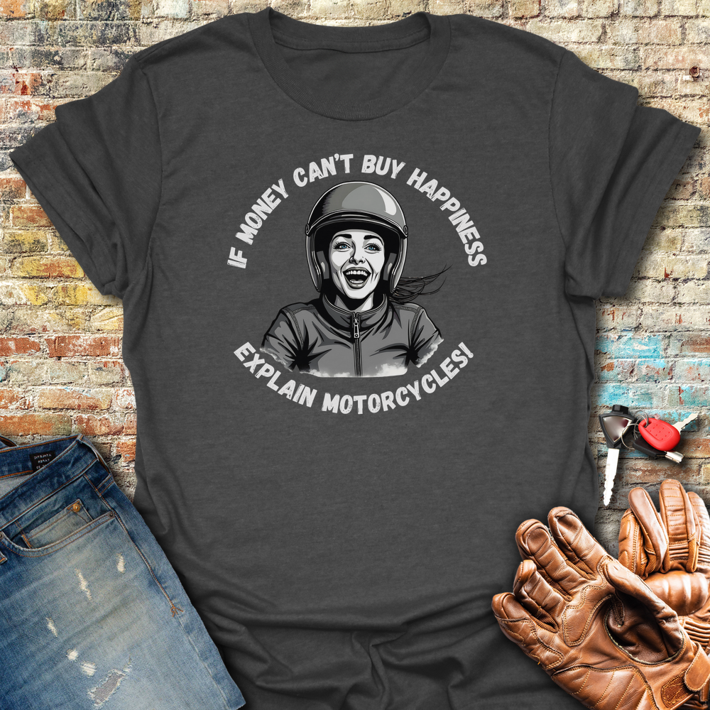 Motorcycle Happiness (Female) T-Shirt