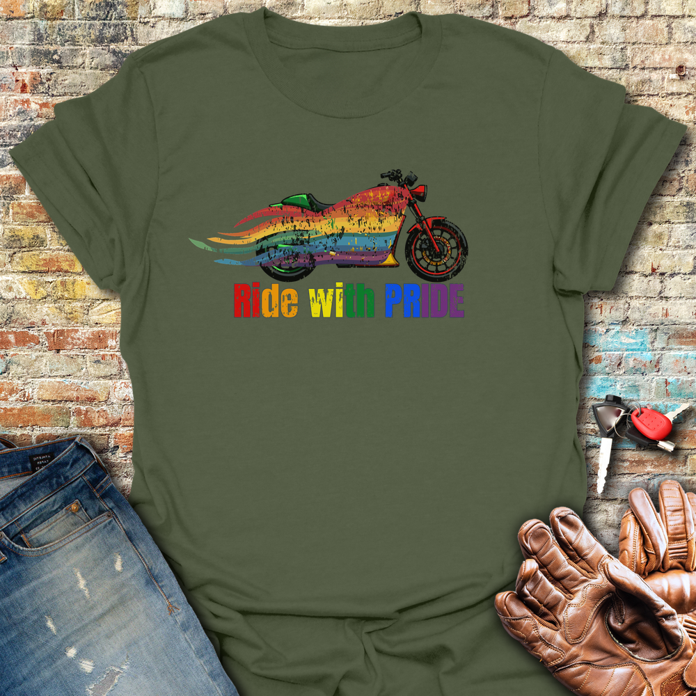 Rainbow Motorcycle T-Shirt