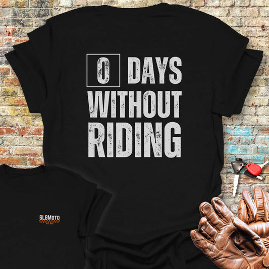 0 Days Back Print T-Shirt - Black