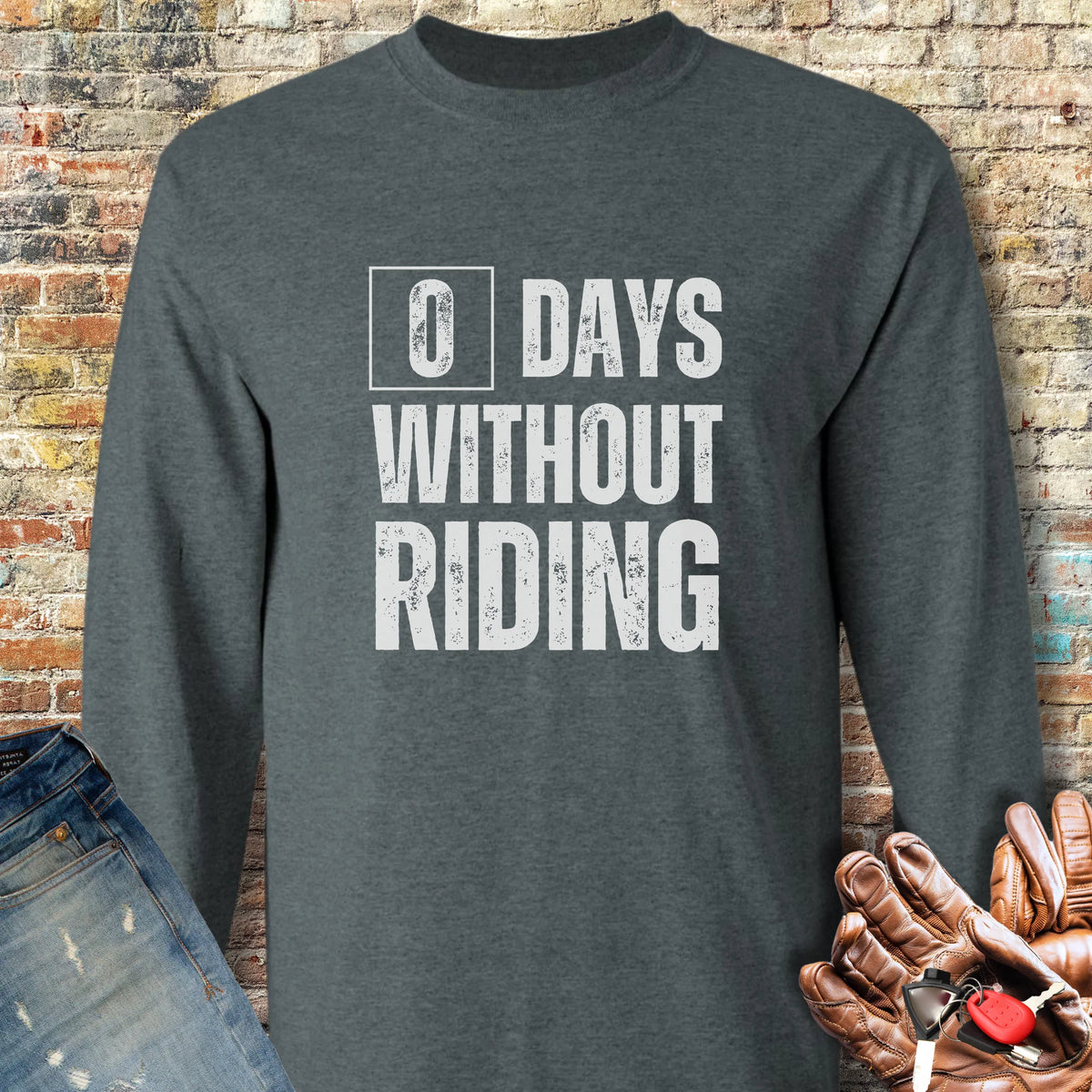 0 Days Long Sleeve T-Shirt - Dark Heather