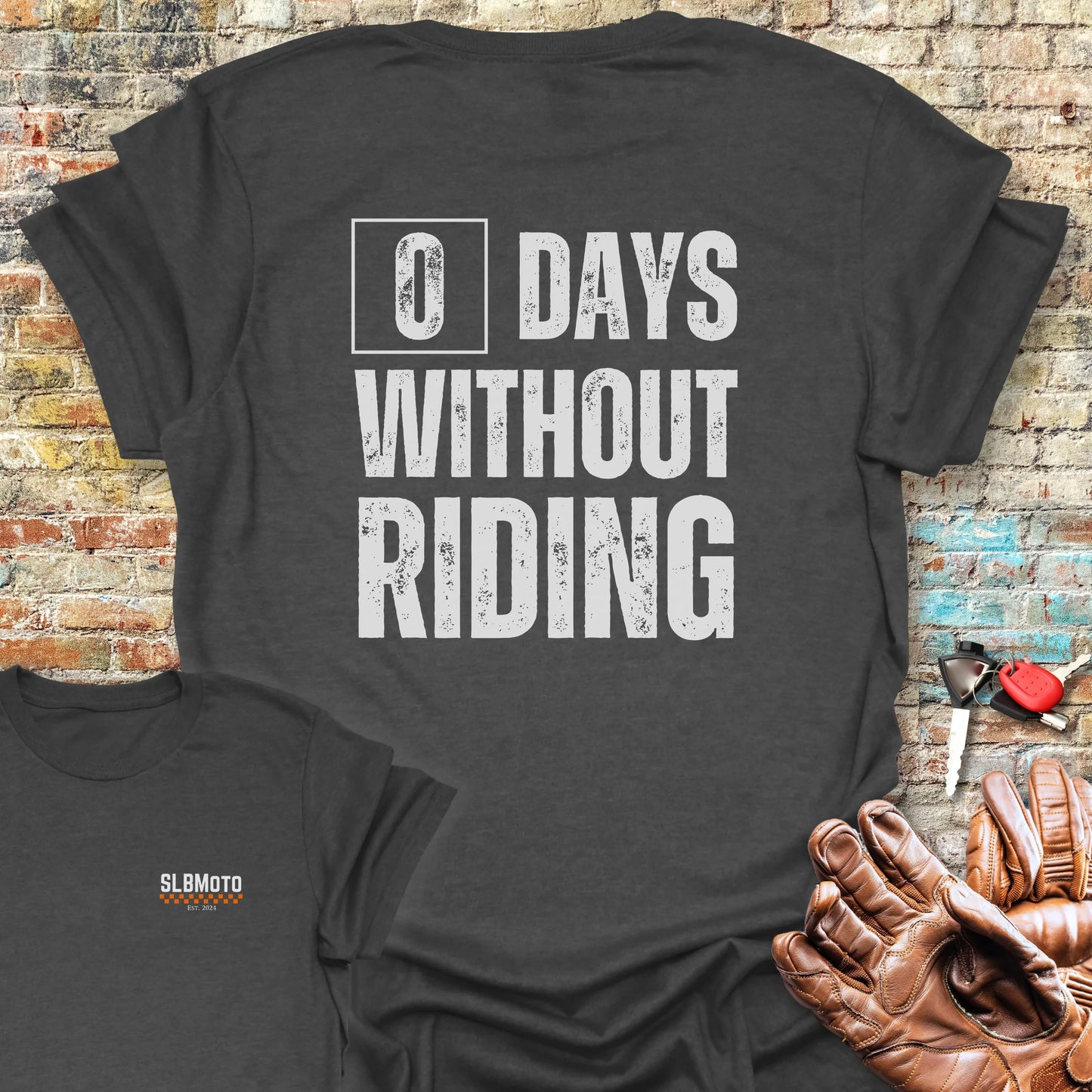 0 Days Back Print T-Shirt - Dark Heather