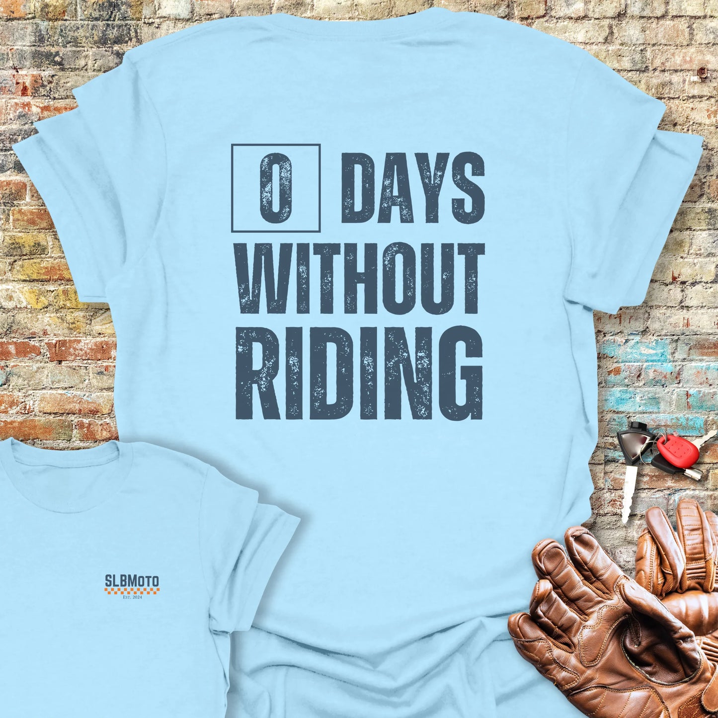 0 Days Back Print T-Shirt - Light Blue