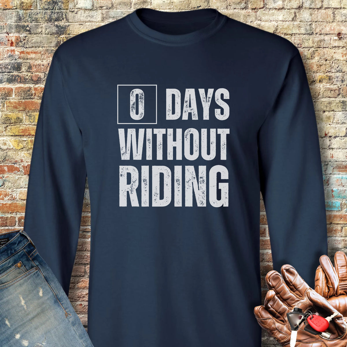 0 Days Long Sleeve T-Shirt - Navy