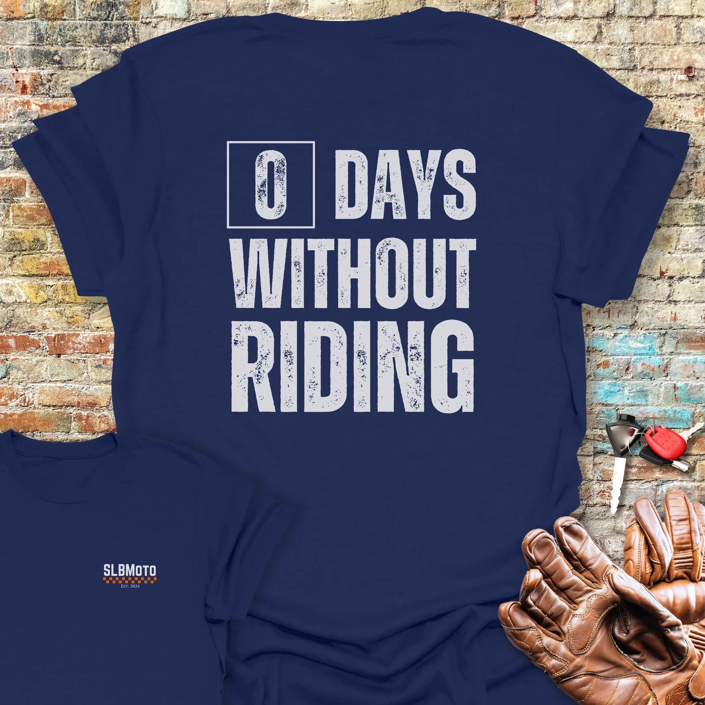 0 Days Back Print T-Shirt - Navy