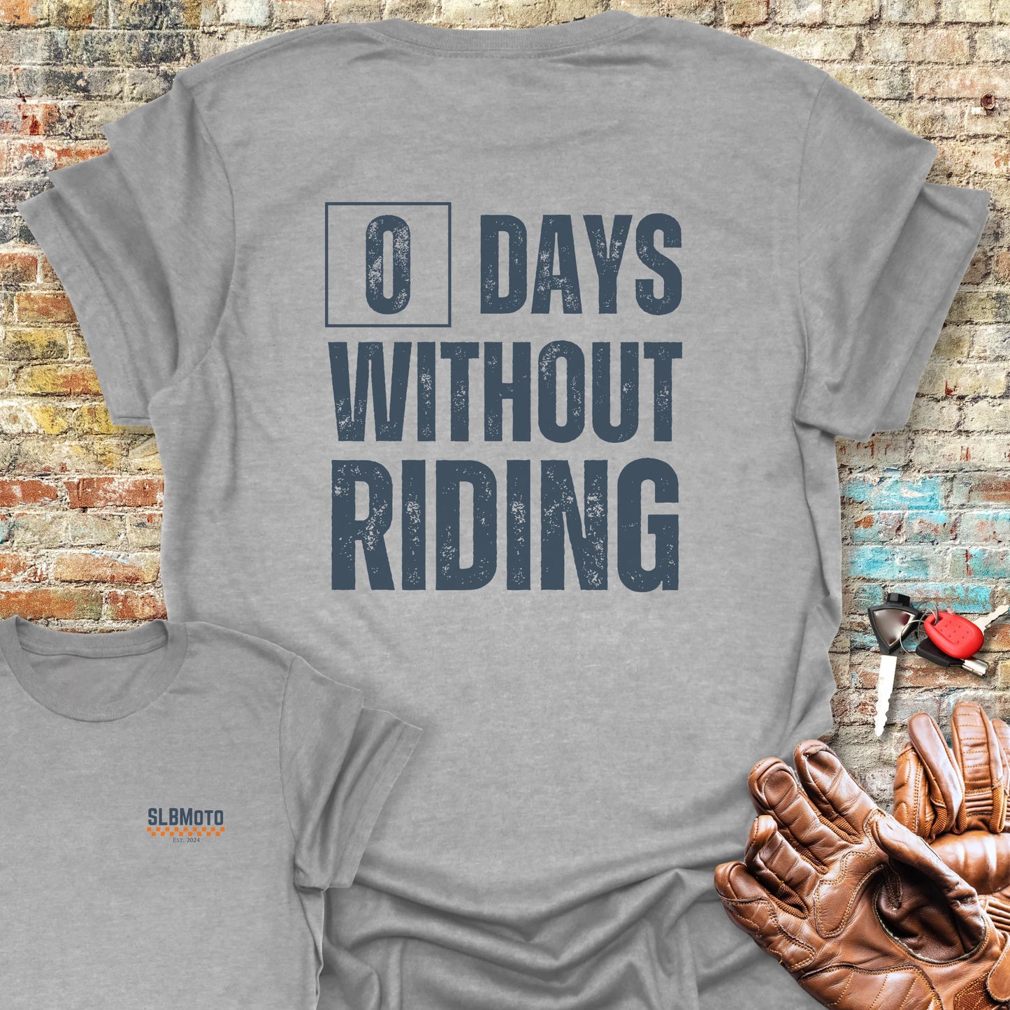 0 Days Back Print T-Shirt - Sport Grey