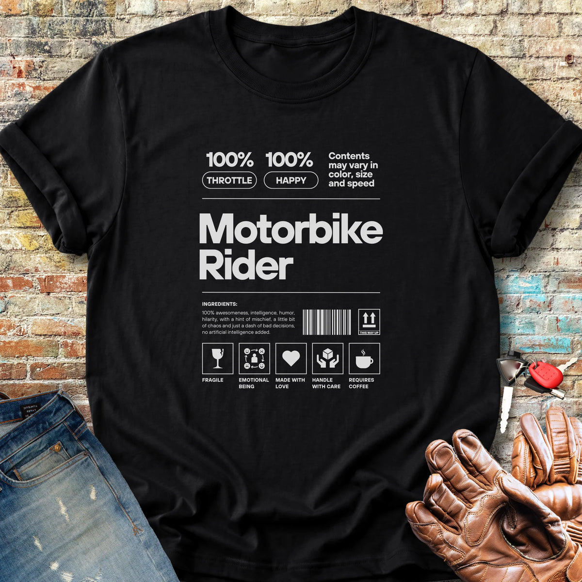 100% Motorbike Rider Classic T-Shirt - Black