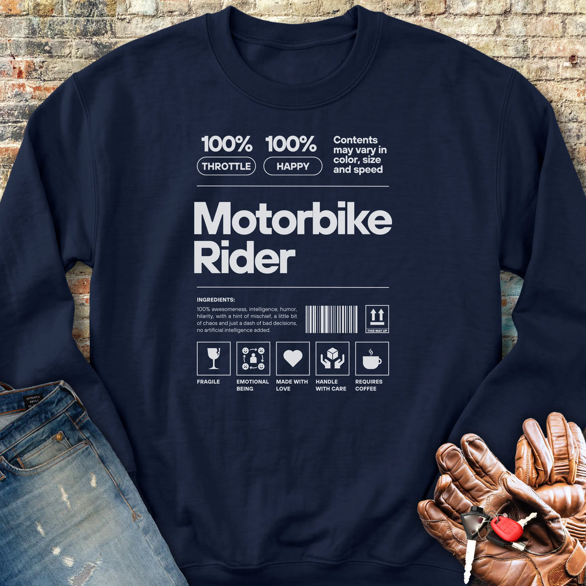 100% Motorbike Rider Sweatshirt - Navy