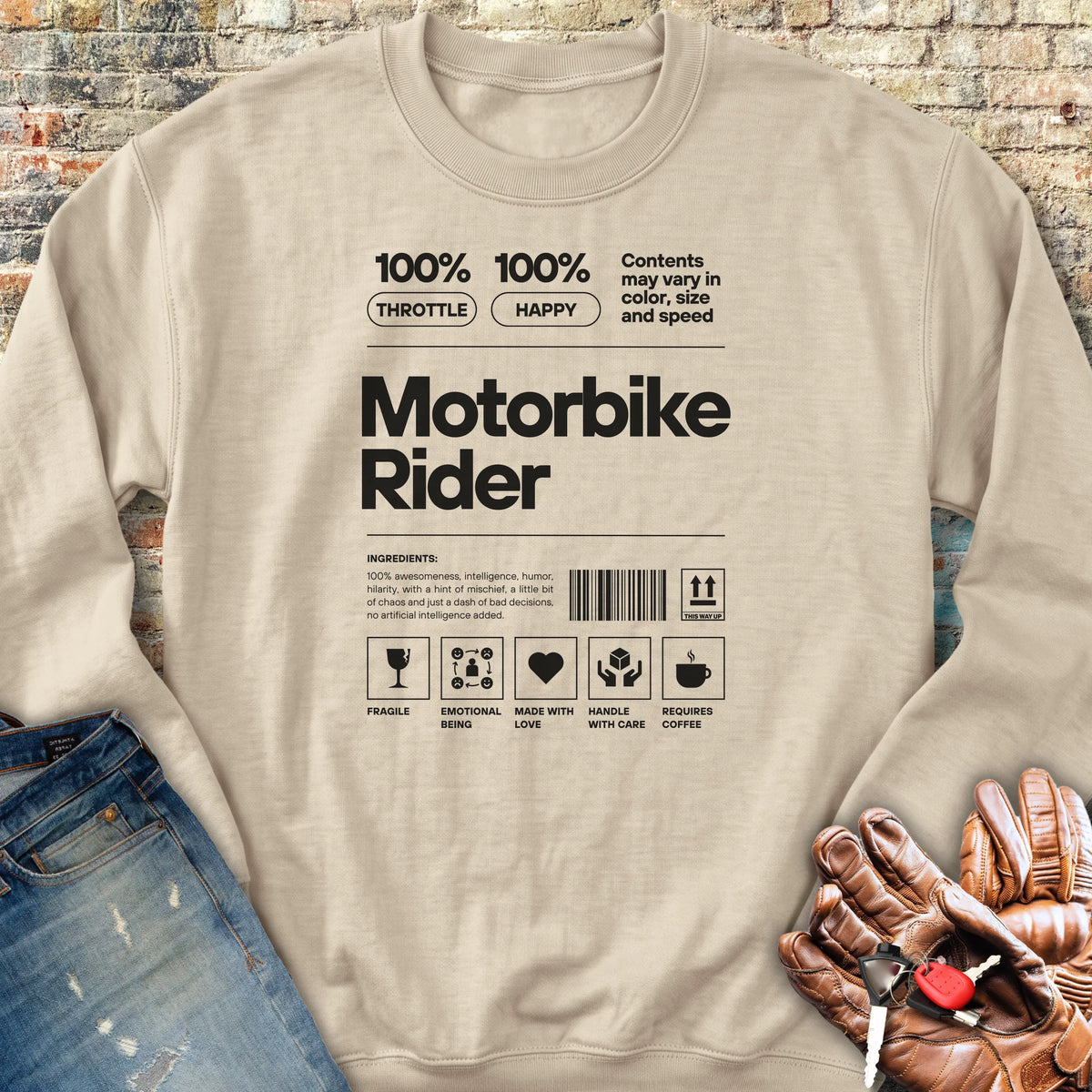 100% Motorbike Rider Sweatshirt - Sand
