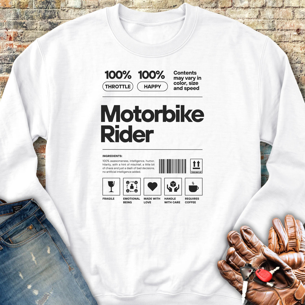 100% Motorbike Rider Sweatshirt - White