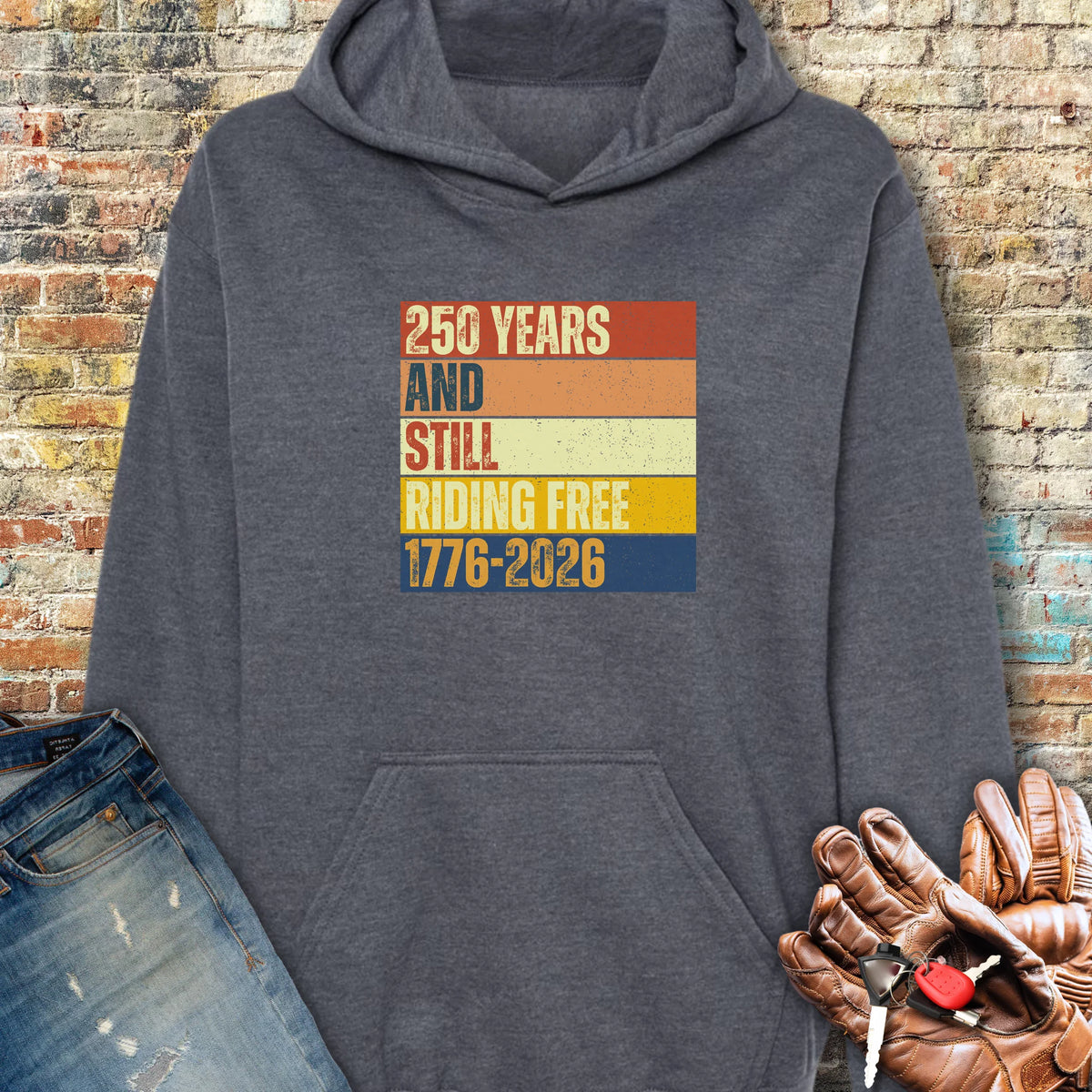 250 Years Block Hoodie - Dark Heather