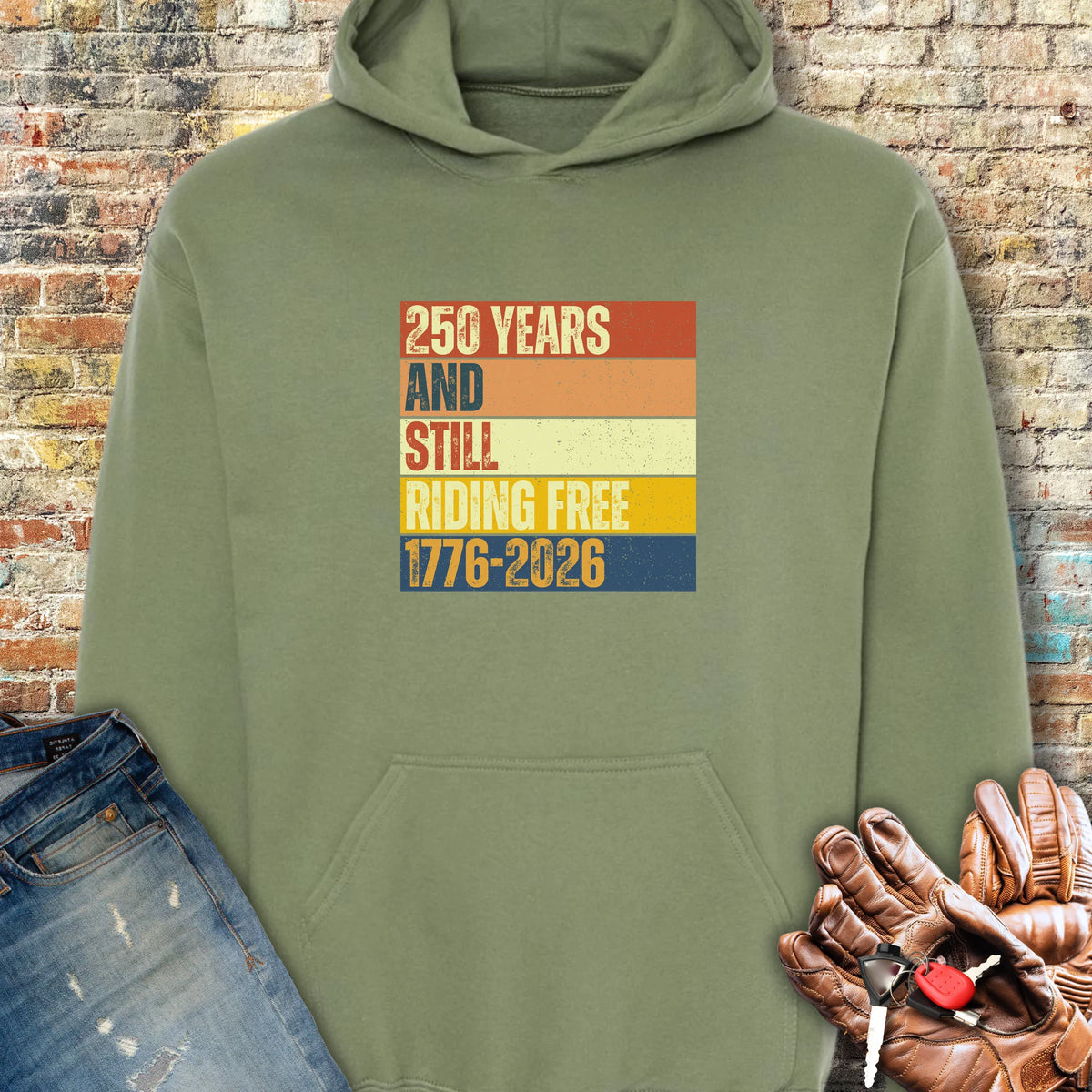 250 Years Block Hoodie - Military Green
