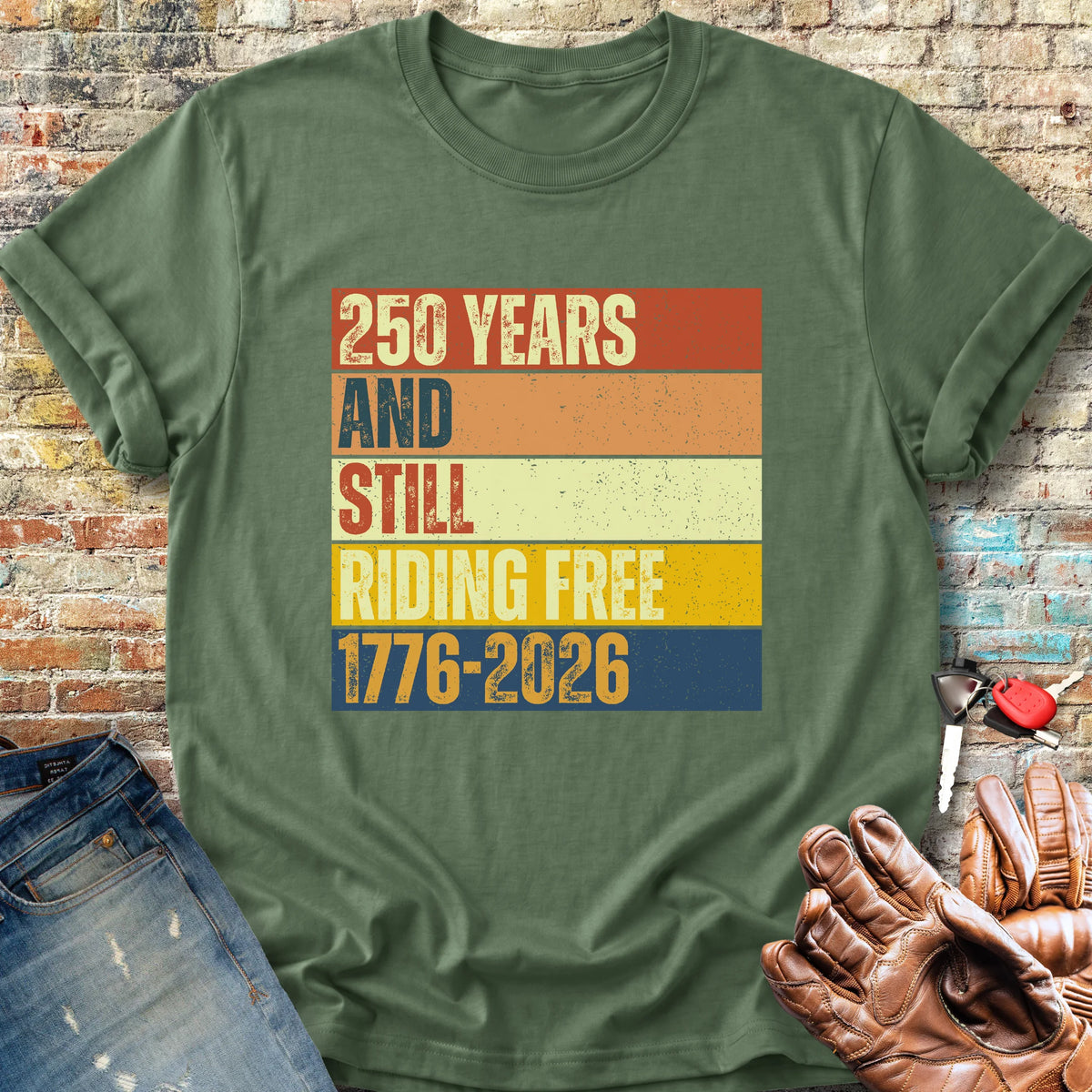 250 Years Block Classic T-Shirt - Military Green