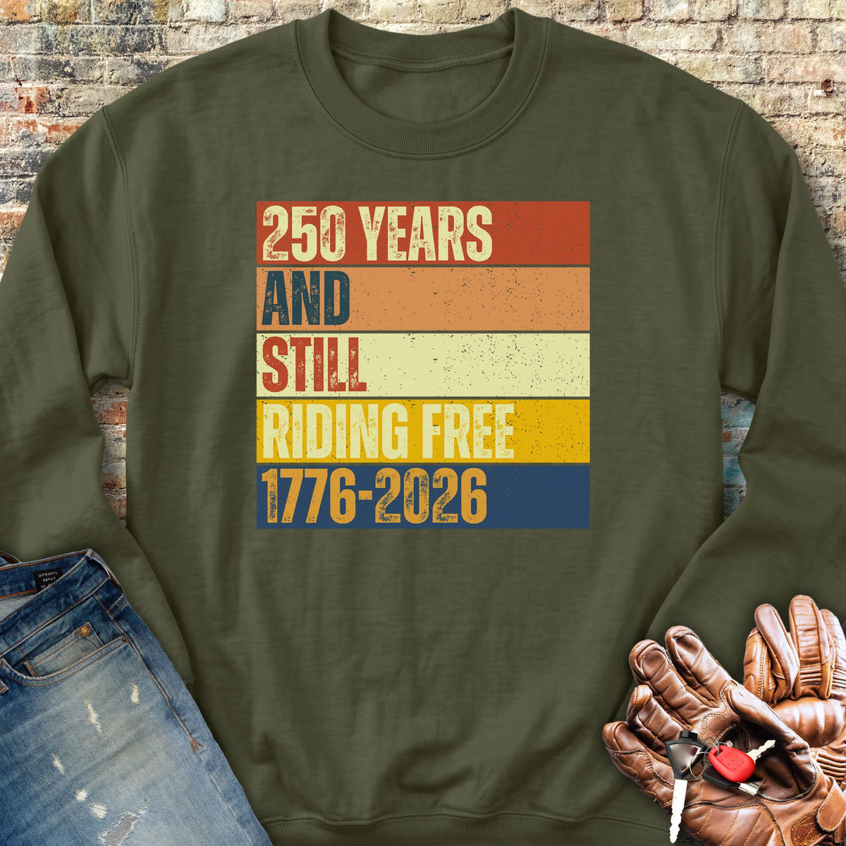 250 Years Block Sweatshirt - Military Green