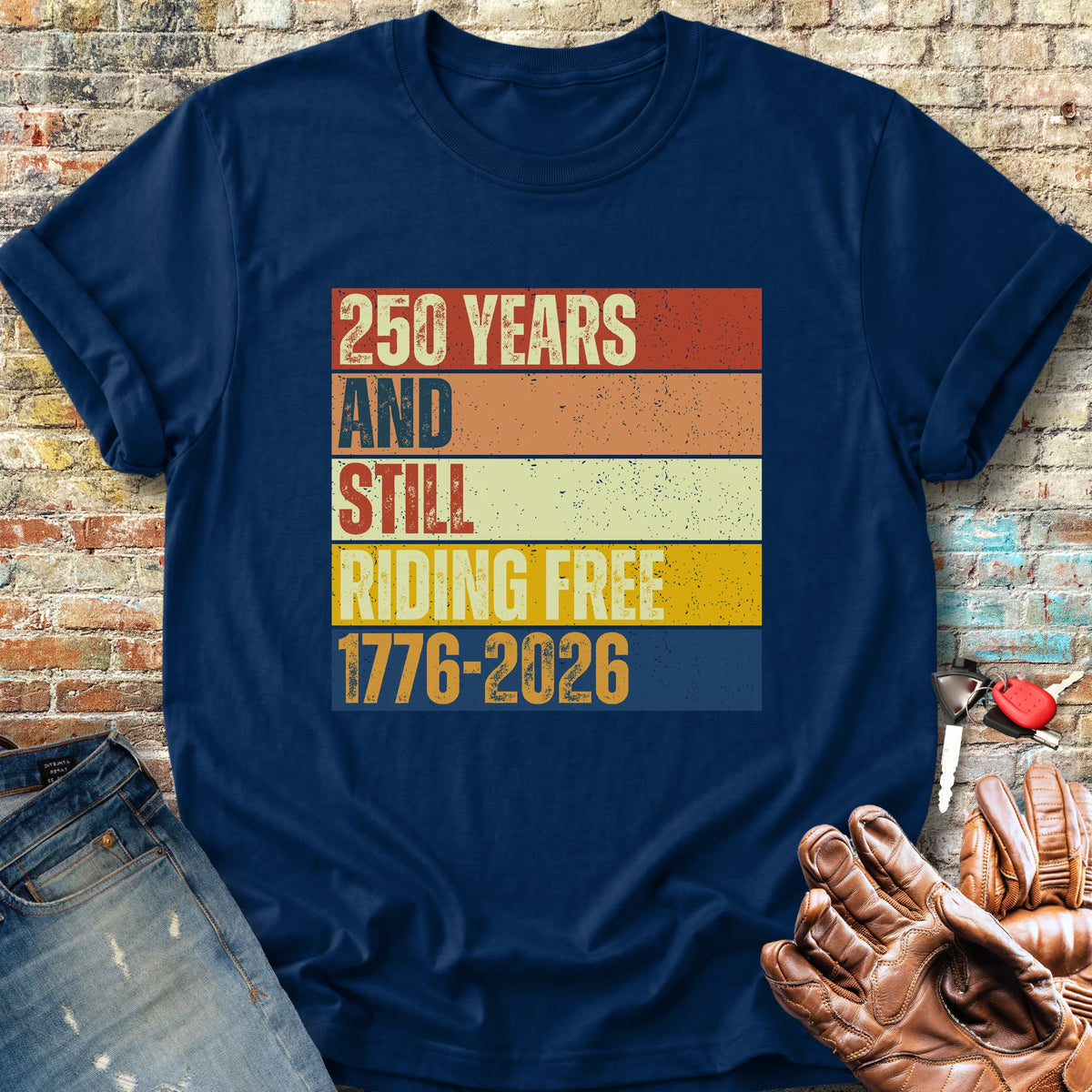 250 Years Block Classic T-Shirt - Navy