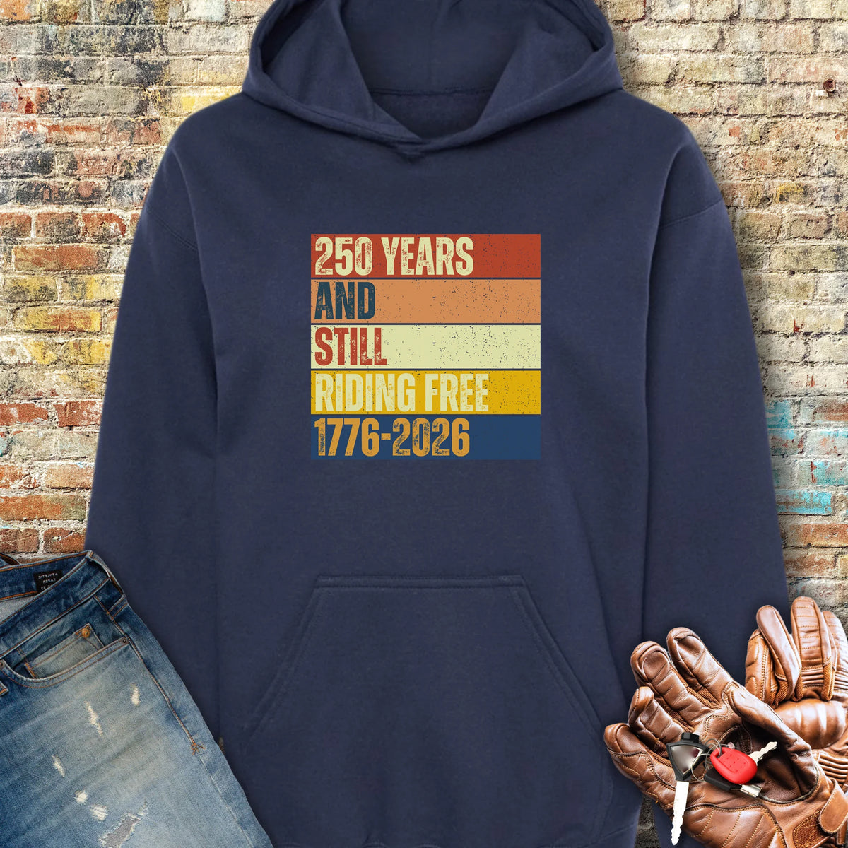 250 Years Block Hoodie - Navy