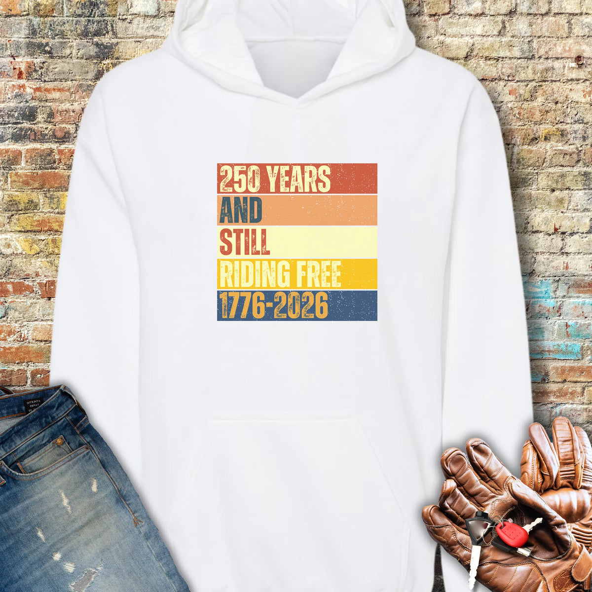 250 Years Block Hoodie - White