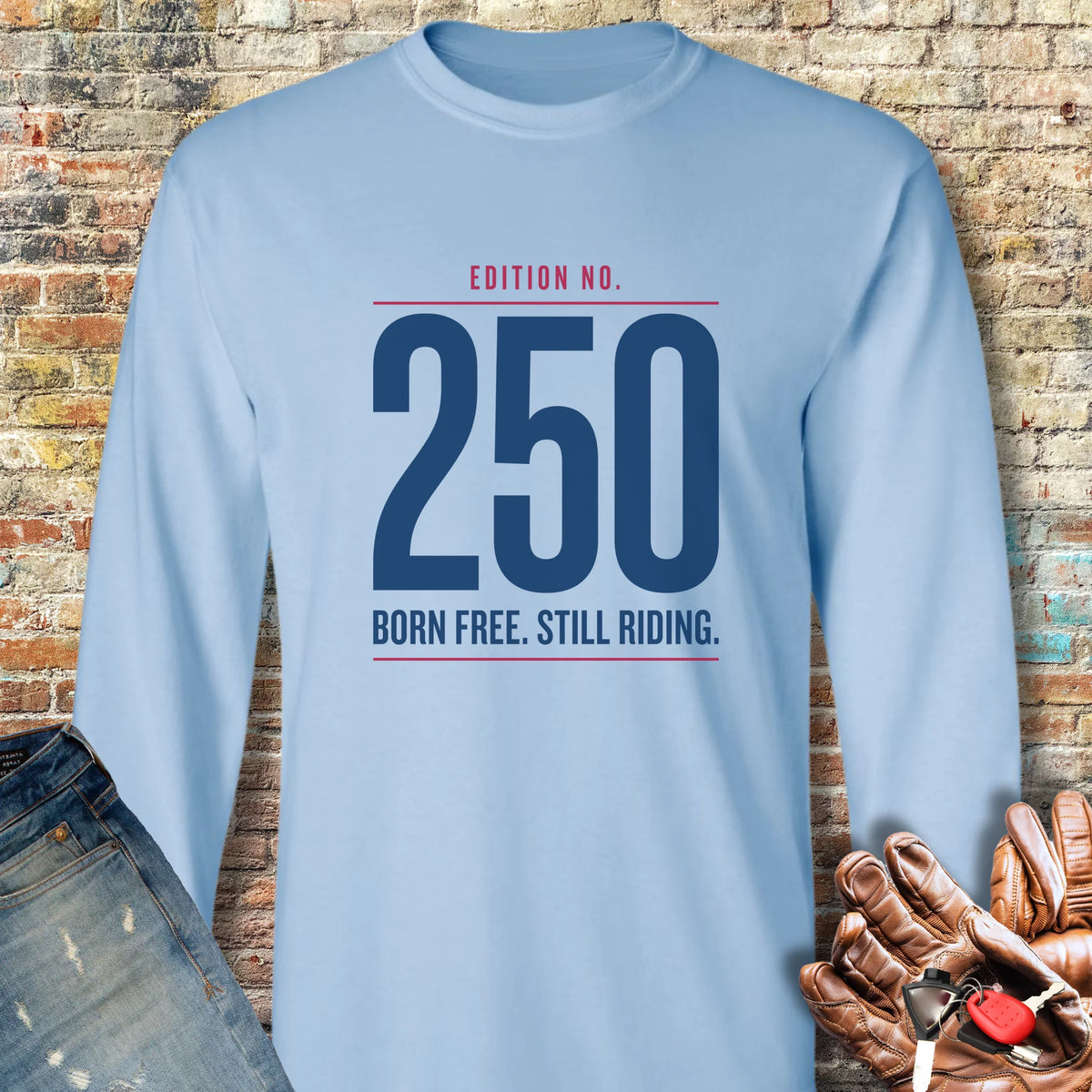 250th Edition Long Sleeve T-Shirt - Light Blue