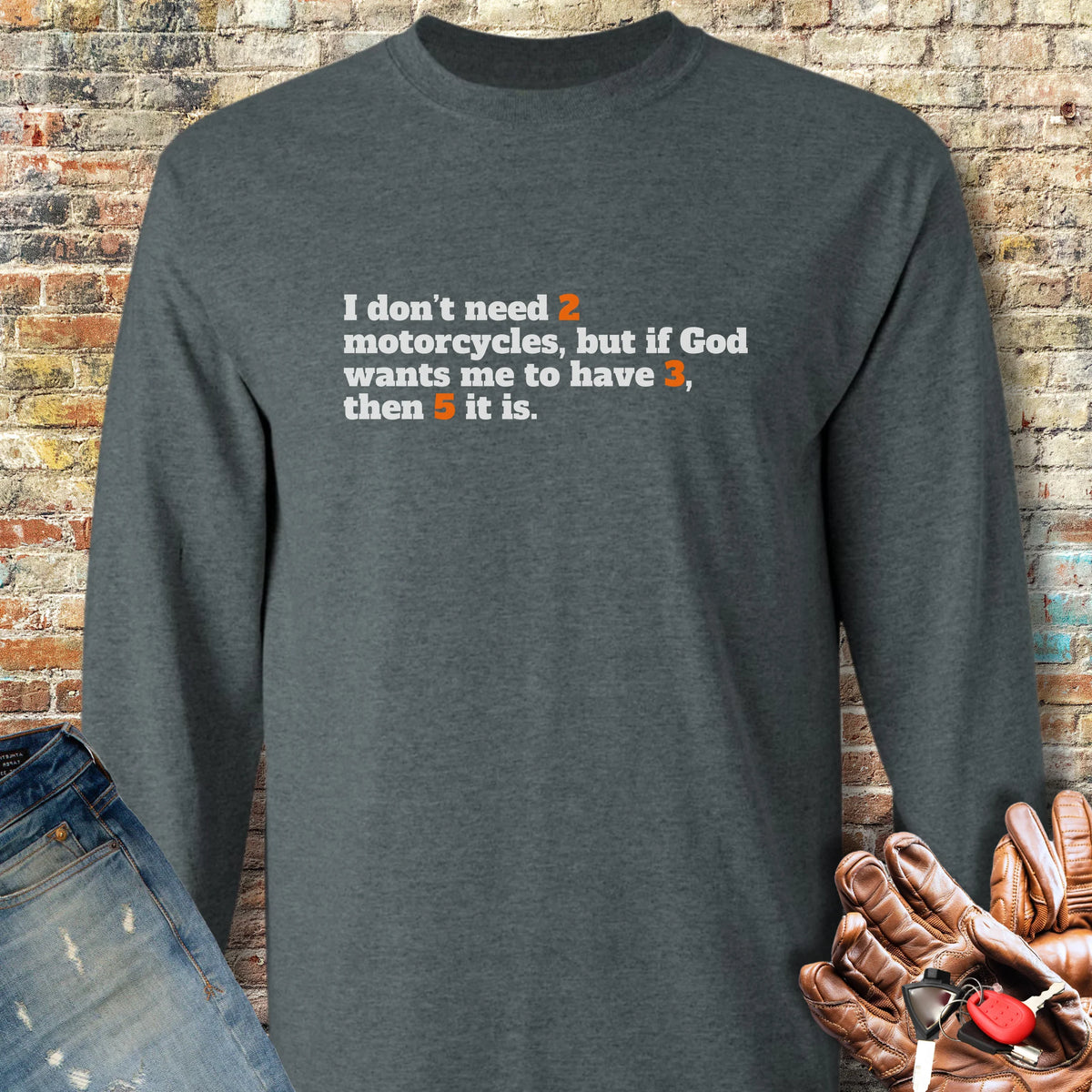 2, 3, 5 Long Sleeve T-Shirt - Dark Heather