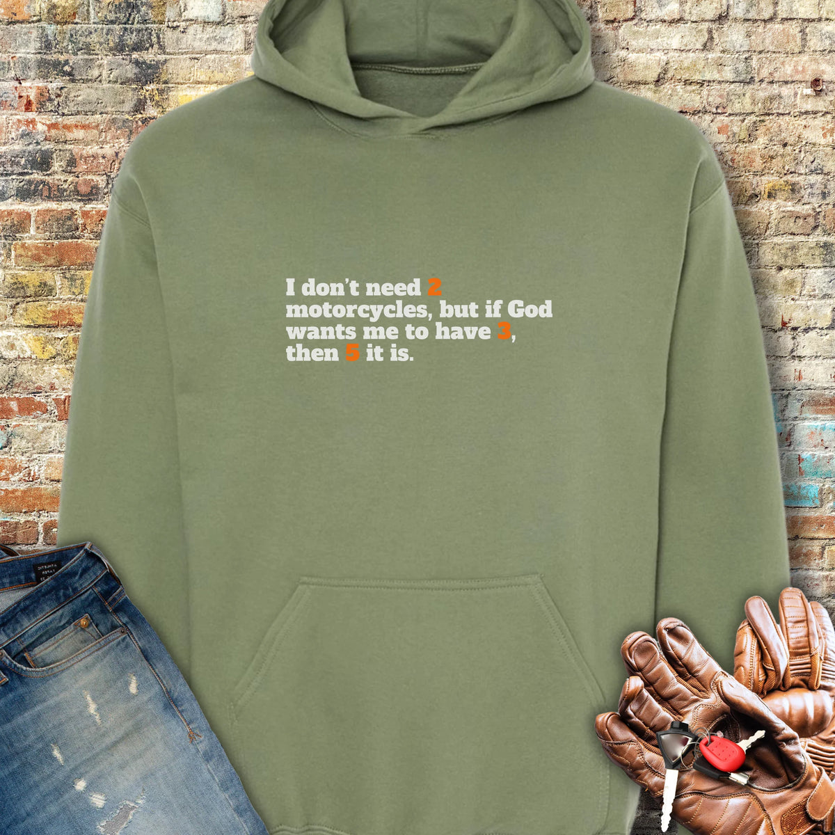 2, 3, 5 Hoodie - Military Green