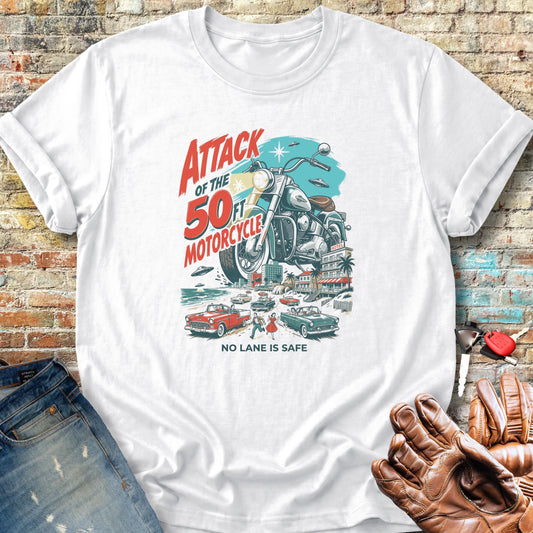 50ft Motorcycle Classic T-Shirt - White
